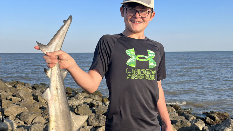 The sharks were out and about this weekend. Kayden landed this one on Oct. 8, 2022 fishing at Cheniere Au Tigre.