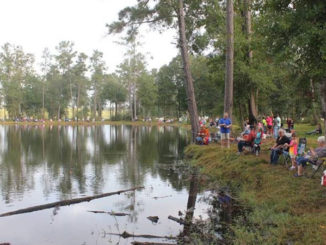 Participants at a past Get Out & Fish! Kick-Off event trying their luck to catch the heaviest catfish! (Photo courtesy LDWF)