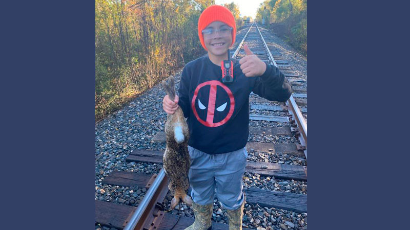 Janson Pellissier, 10, got his first rabbit on Nov. 27, 2022 in Laplace, La. It was his first hunt.