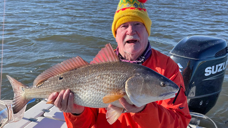 Robert Minton got this beautiful redfish on Nov. 18, 2022 with Capt. Hil near the wall with live shrimp.