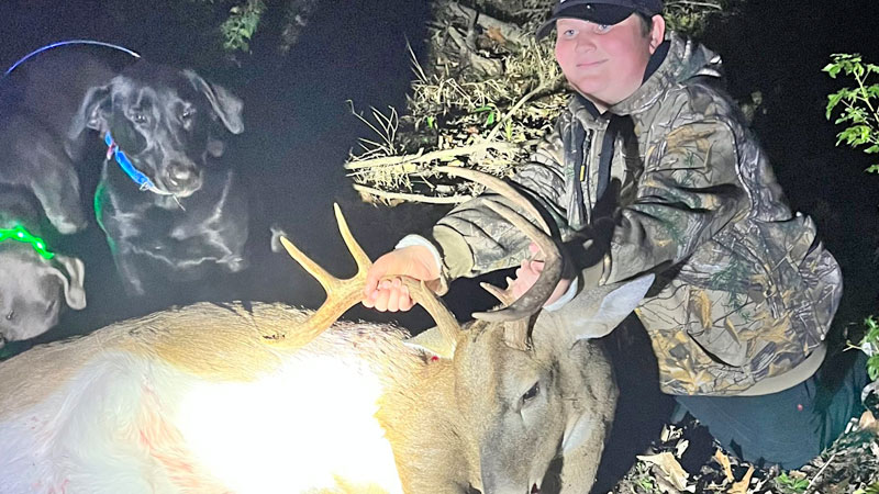 Slade Tims killed his second deer on Nov. 19, 2022 in Catahoula Parish. This monster of a 9-point weighed in at 242.5 pounds.