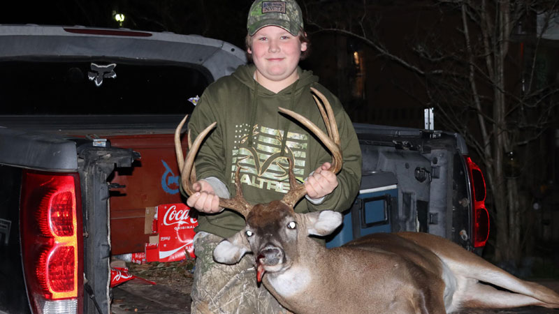 Kamdyn Fruge, 12, killed this nice buck in West Feliciana Parish on Dec. 18, 2022.