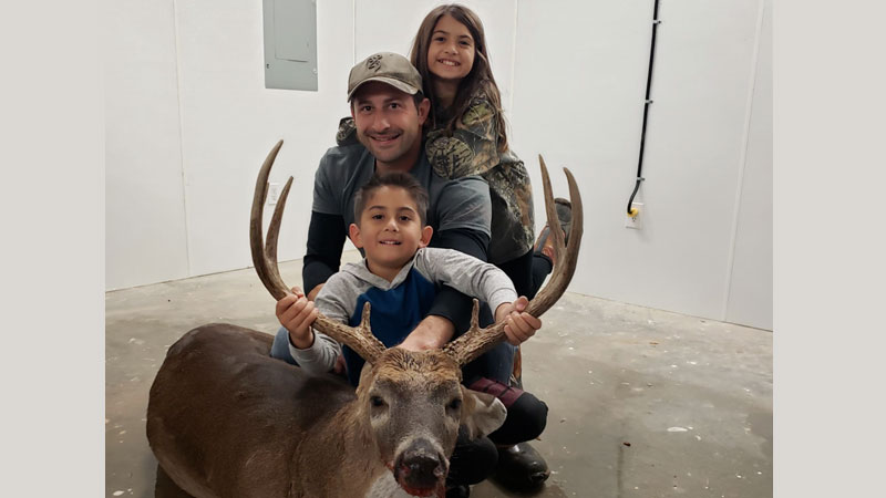Five-year-old Hunter Seibert shot this giant 6-point that weighed 240 pounds and had a 19-inch inside spread while hunting with his grandfather, 