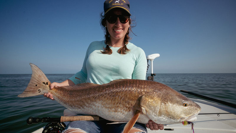 Lisa Lowman with Hopedale redfish
