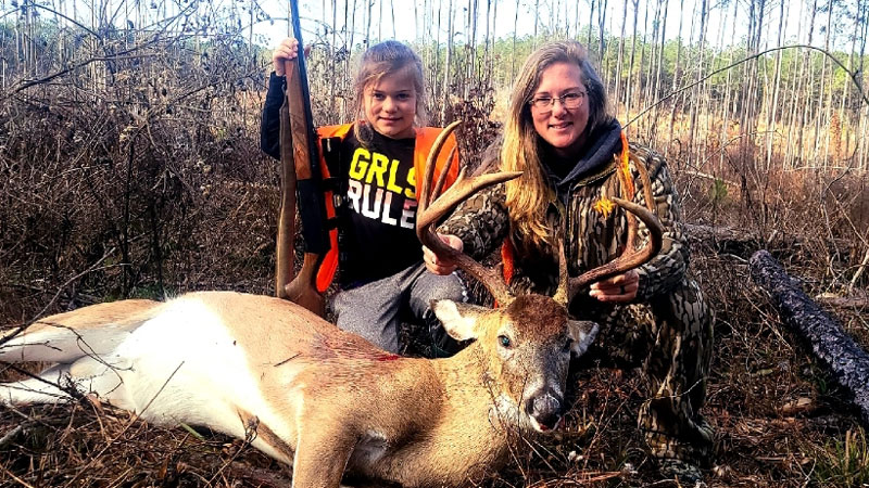 Mother and daughter hunt