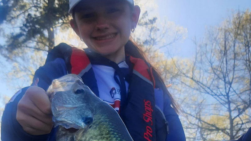 16-year-old catches nearly 3-pound crappie