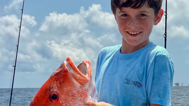 Wil Bass with a red snapper