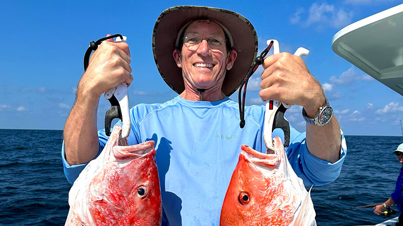 Two hammer red snapper