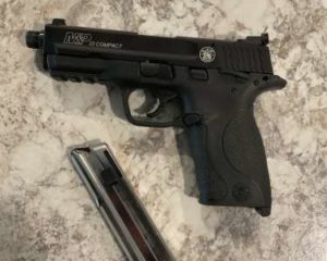 Smith and Wesson M&P .22 with threaded barrel