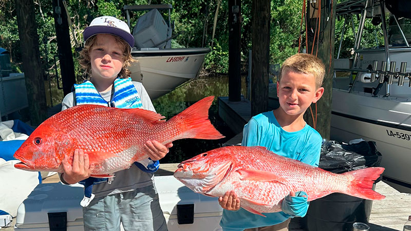 Carter and Madden with red snapper