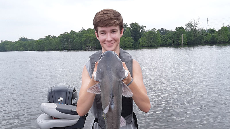 Ryan Lewis with a Caddo Lake catfish