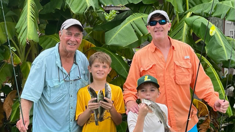 Rhett and Michael Roche’ caught these trout surf fishing in Grand Isle with their father, Jarett, and grandfather, Jimmy, on Labor Day.