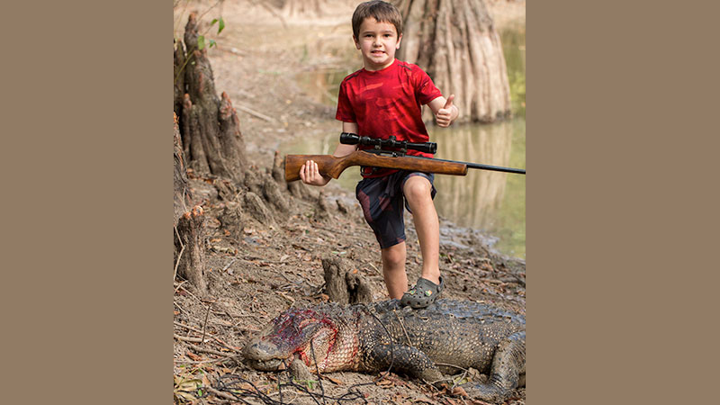 Reed Maxwell killed his first alligator on Sept. 12, 2023 while hunting with his family in Morehouse Parish.