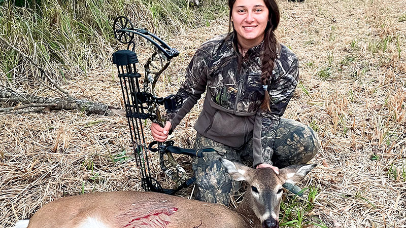 Joey Weimer shot her first archery deer