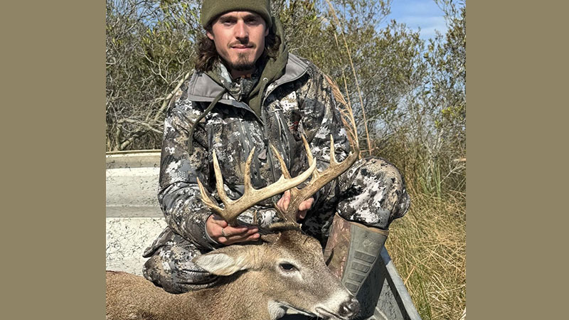 Matthew Maus of Franklin got this nice 13-point buck on the morning of Dec. 15 while hunting the marsh in St. Mary Parish.