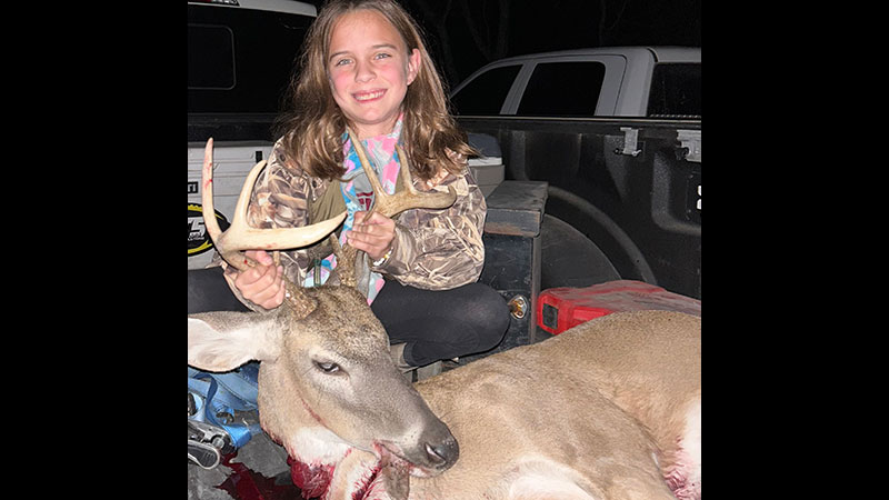 Lucy Sittig got her first buck in Jefferson Davis Parish on Nov. 11, 2025.