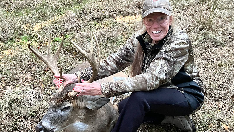 Diane Cook, 68 years young, of Delhi with the beautiful buck she got on Dec. 17, 2025 in Richland Parish.