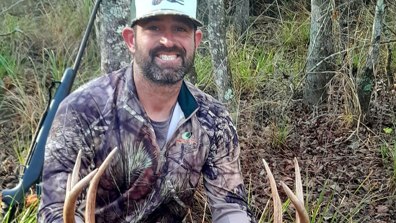 Jeremy Deville of Ragley killed this 9-point on private family land in Beauregard Parish around Merryville on Dec. 13, 2025.