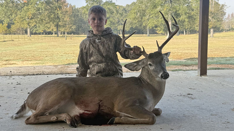 Seven-year-old Oaklen Williams killed this 8-point while it was chasing a doe on Nov. 8 in Desoto Parish.