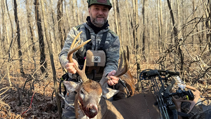 On Jan. 1, 2026, Sidney Aulds harvested this 8-point buck with a 14 yard shot with his bow in Tallulah.