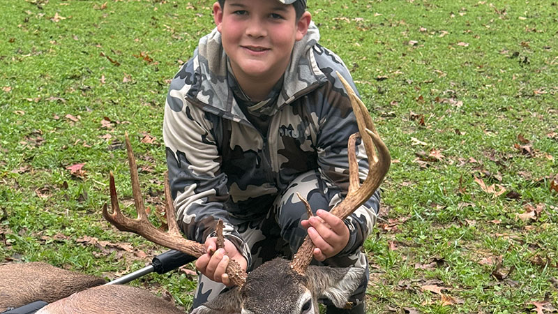Rhett Fortie killed a 10-point buck while hunting with his dad in St. Francisville on Dec. 21, 2025.