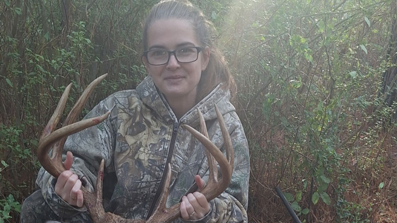 Summer Land harvested this 8-point buck on Nov. 9, 2025.