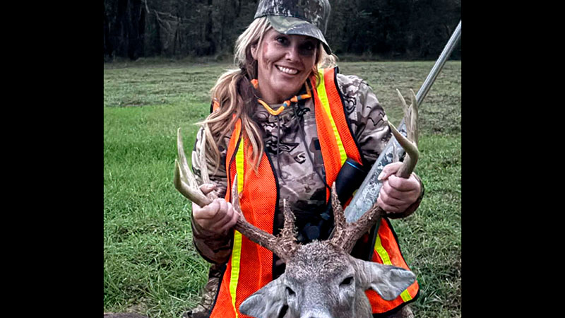 Stephanie Mulle got her first deer, this 12-point, on Nov. 27 in West Feliciana Parish.