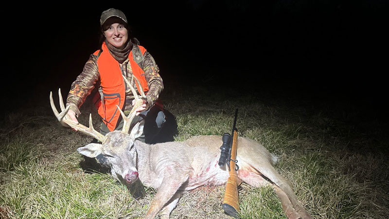 On Jan. 1, 2026, Britni Arceneaux went on an afternoon hunt in St. Landry Parish and got this 8-point buck.
