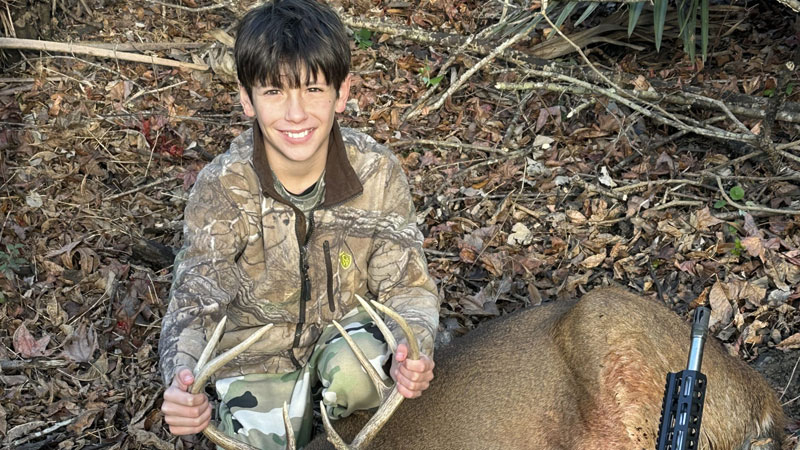 Hudson Millet, 12, got this 8-point buck on Dec. 30, 2025 in Reserve, La.