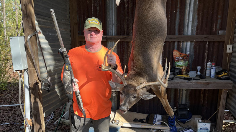 Hugh Junca brought home this 185-pound, 12-point buck from Olla, La.