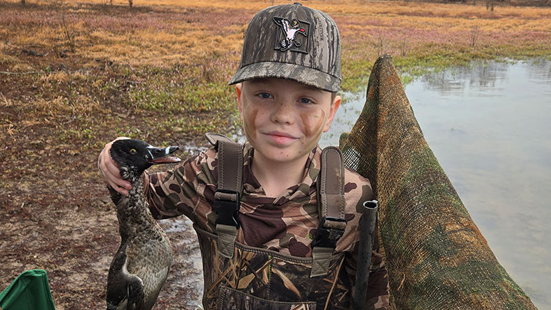Colton Bourque's first in-air duck