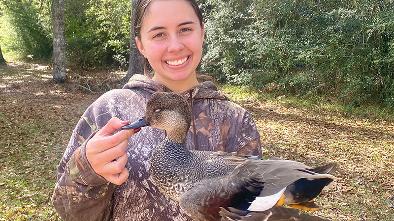 Kailey Bergeron's first duck