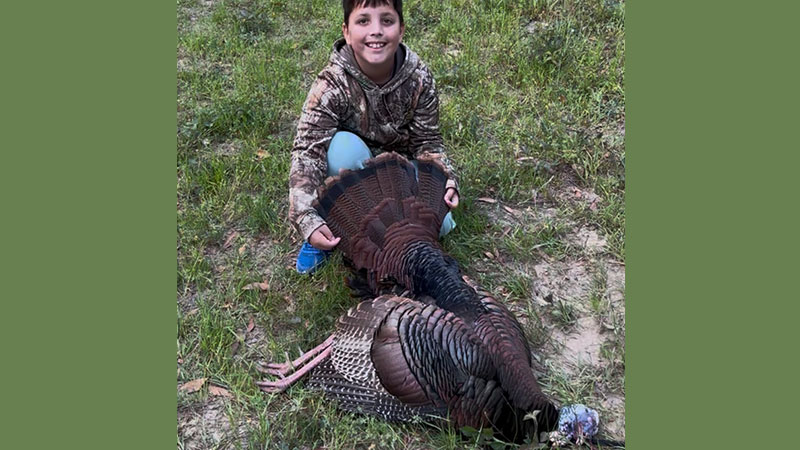 Easton Battistella's first turkey