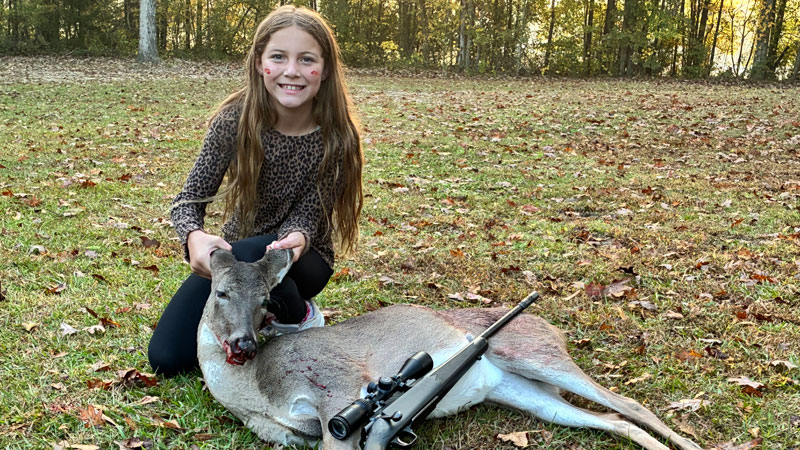Natalie Parker, 9, shot her first deer on Nov. 8 in Lincoln Parish.