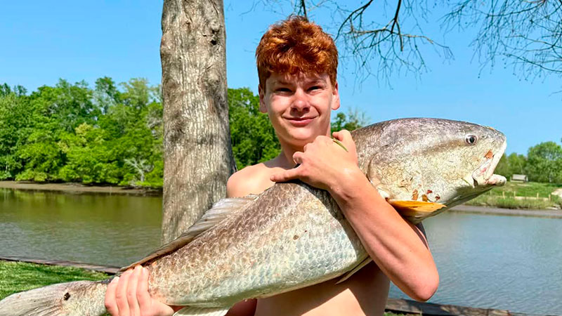Baton Rouge's Myles Maynard and his friend, Michael Meredith, both 14, landed two trophy redfish near Lake Peigneur on the Delcambre Canal on March 28.