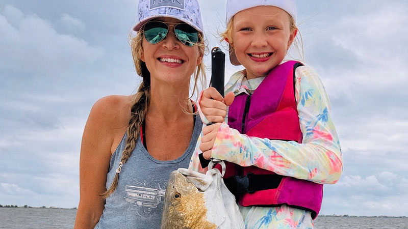Natalie Grace and her daughter Hadley were on a mother/daughter fishing trip on May 17 when they caught this 27-pound bull red just outside of Salt Bayou in Slidell.