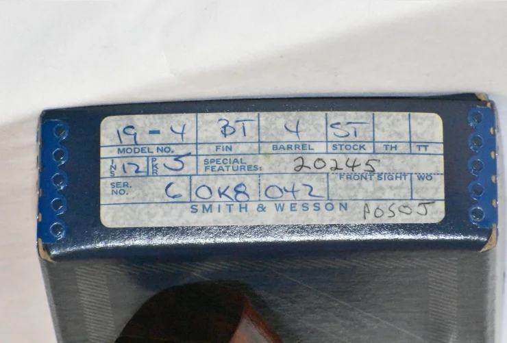 Smith & Wesson 19-4 357 Magnum.