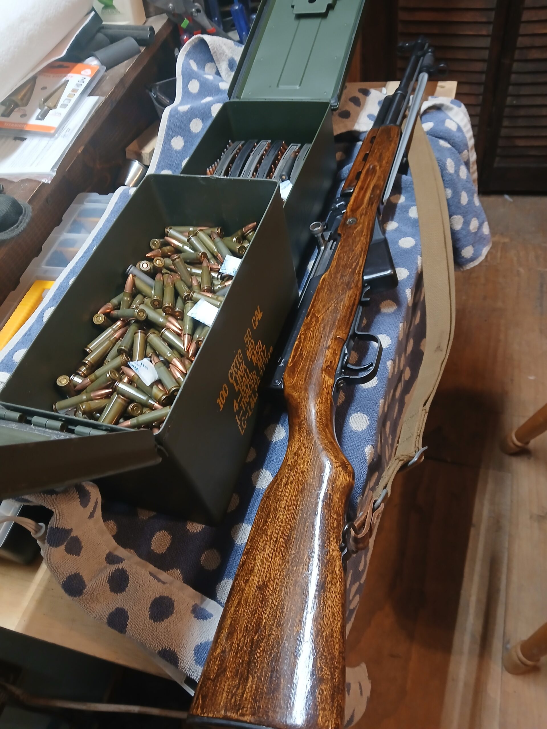 MINT CONDITION SKS, STRIPPER CLIPS,AMMO, AMMO POUCHES.
