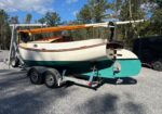 4.30.26 | #9545 • GRIMMALKIN – 18′ FENWICK WILLIAMS CLASSIC WOODEN CATBOAT w/ TRAILER