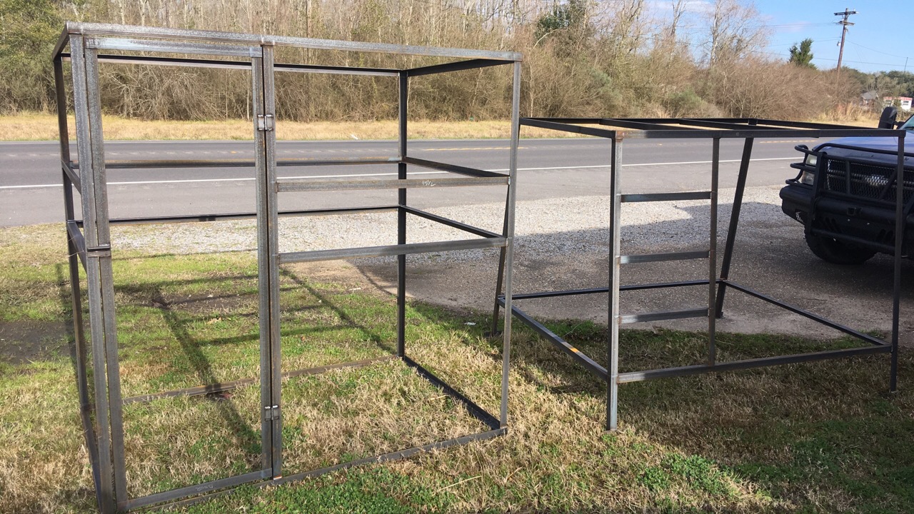 Quality all welded metal deer box frames and bases.