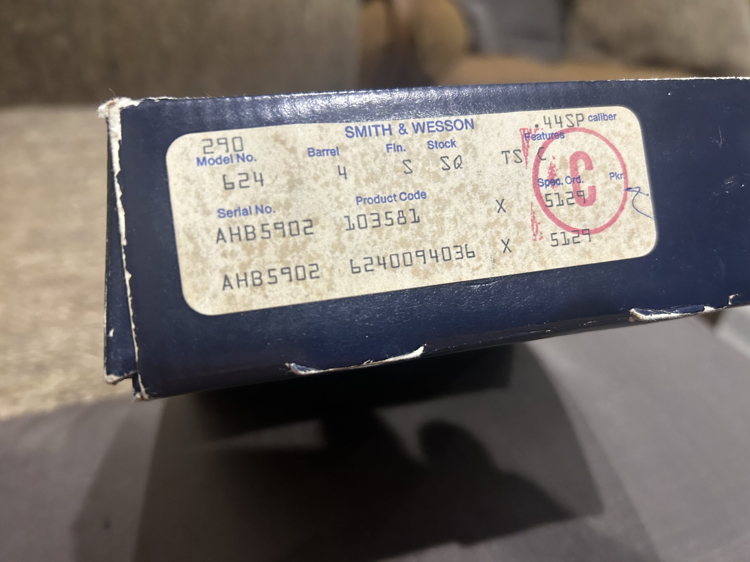 Smith and Wesson model 624 NIB 44 Special CTG 4” Barrel