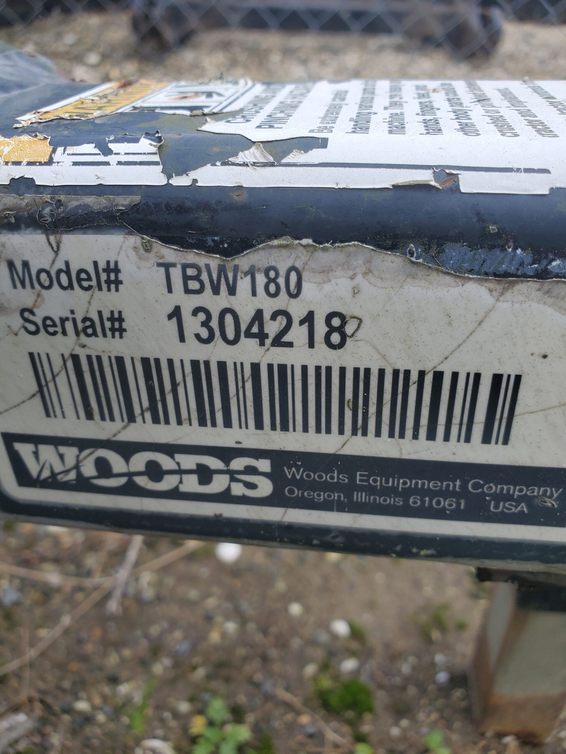 2015 Wood TBW180 Finish Mower