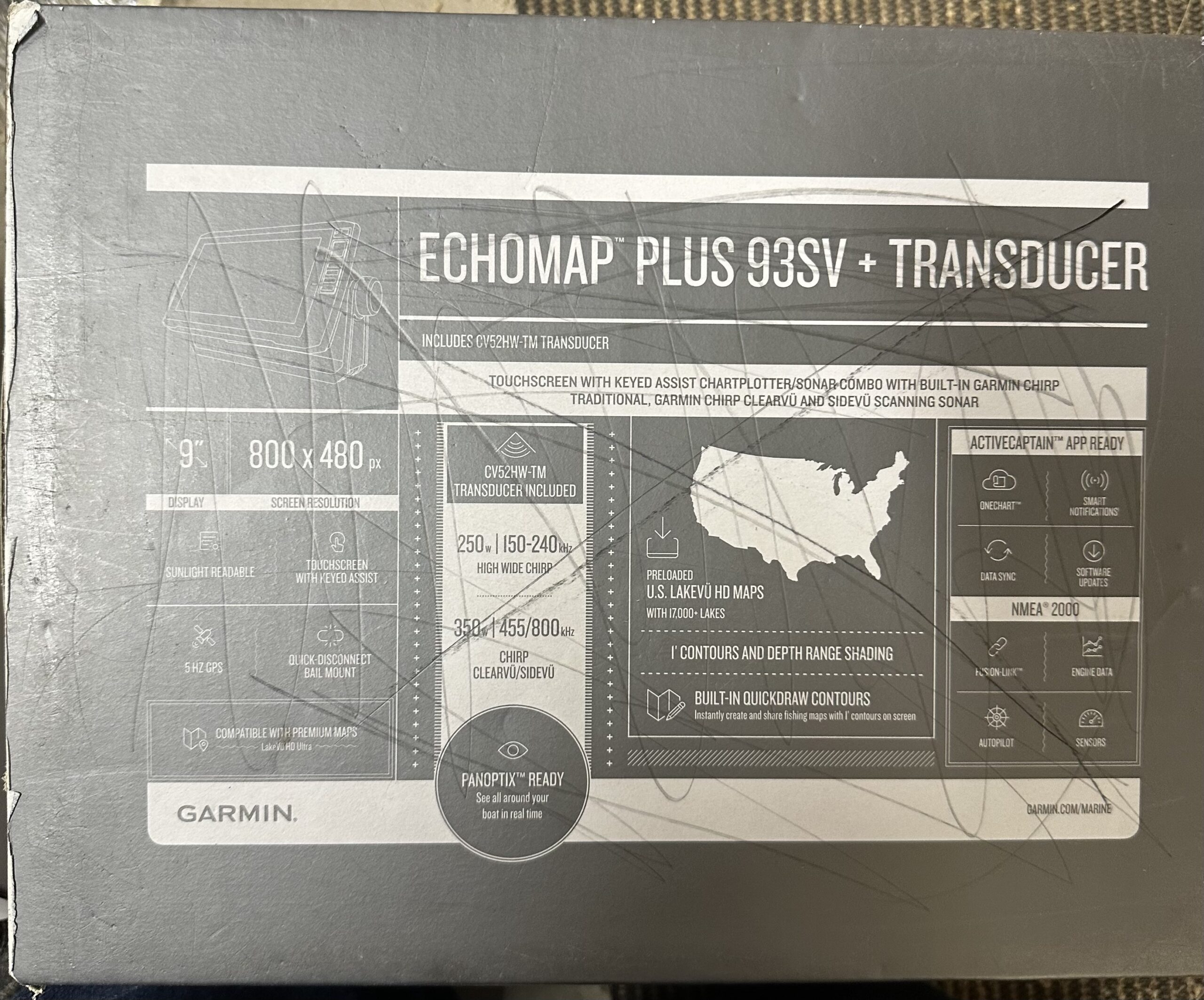 GLKS 10 black box and LVS Livescope, Garmin Echomap plus93 swv fish finder, Minn Kota 55 lb thrust, Battery charger