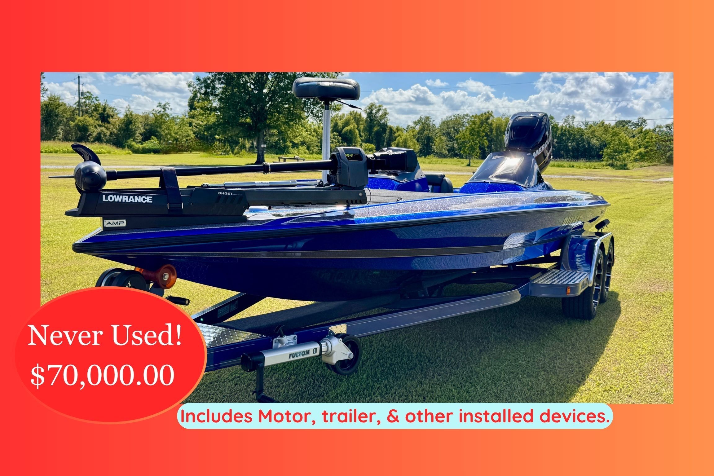 BULLET Bass Boat Never Used 2023