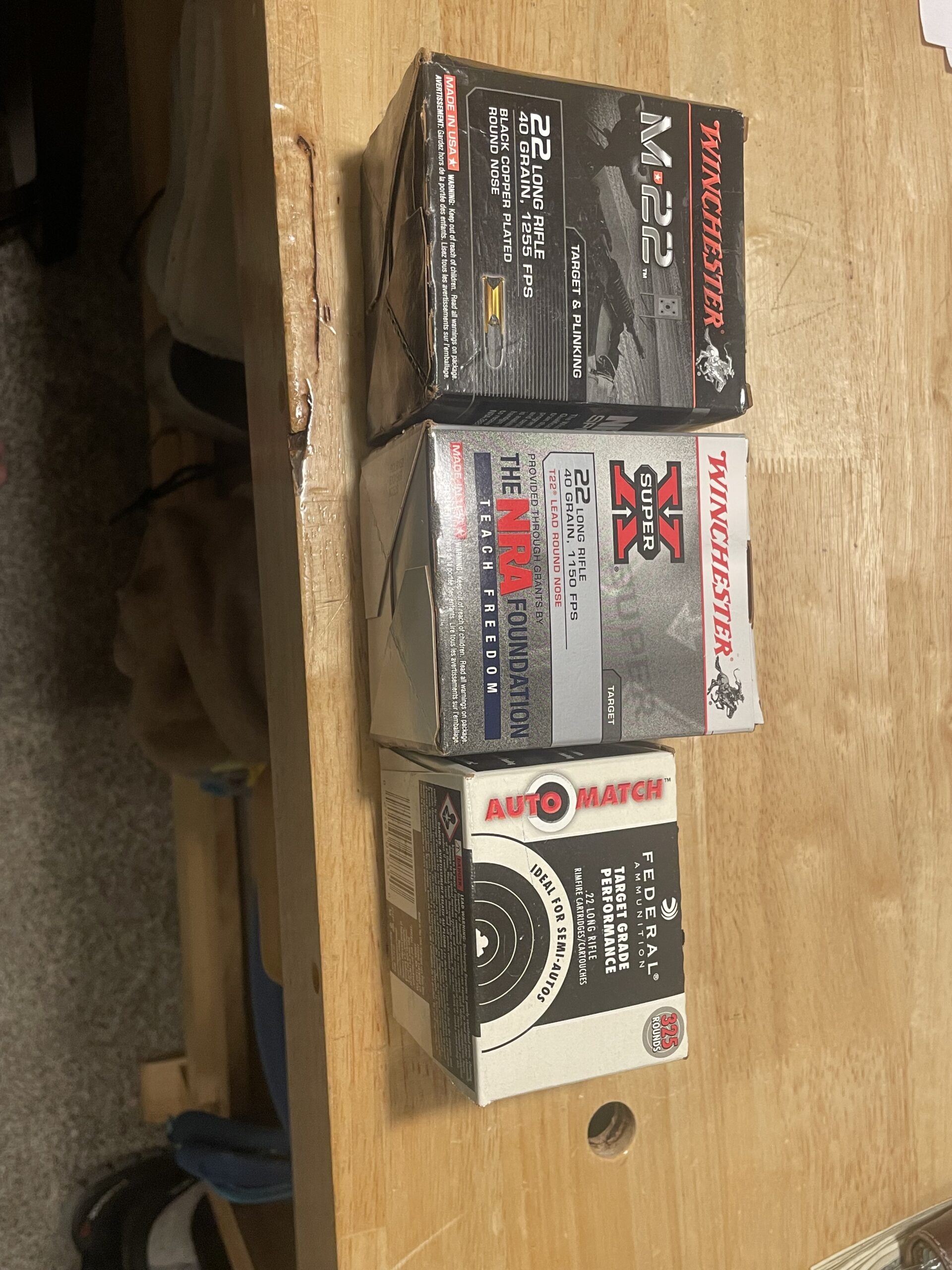 Winchester & Federal 22 LR Ammo