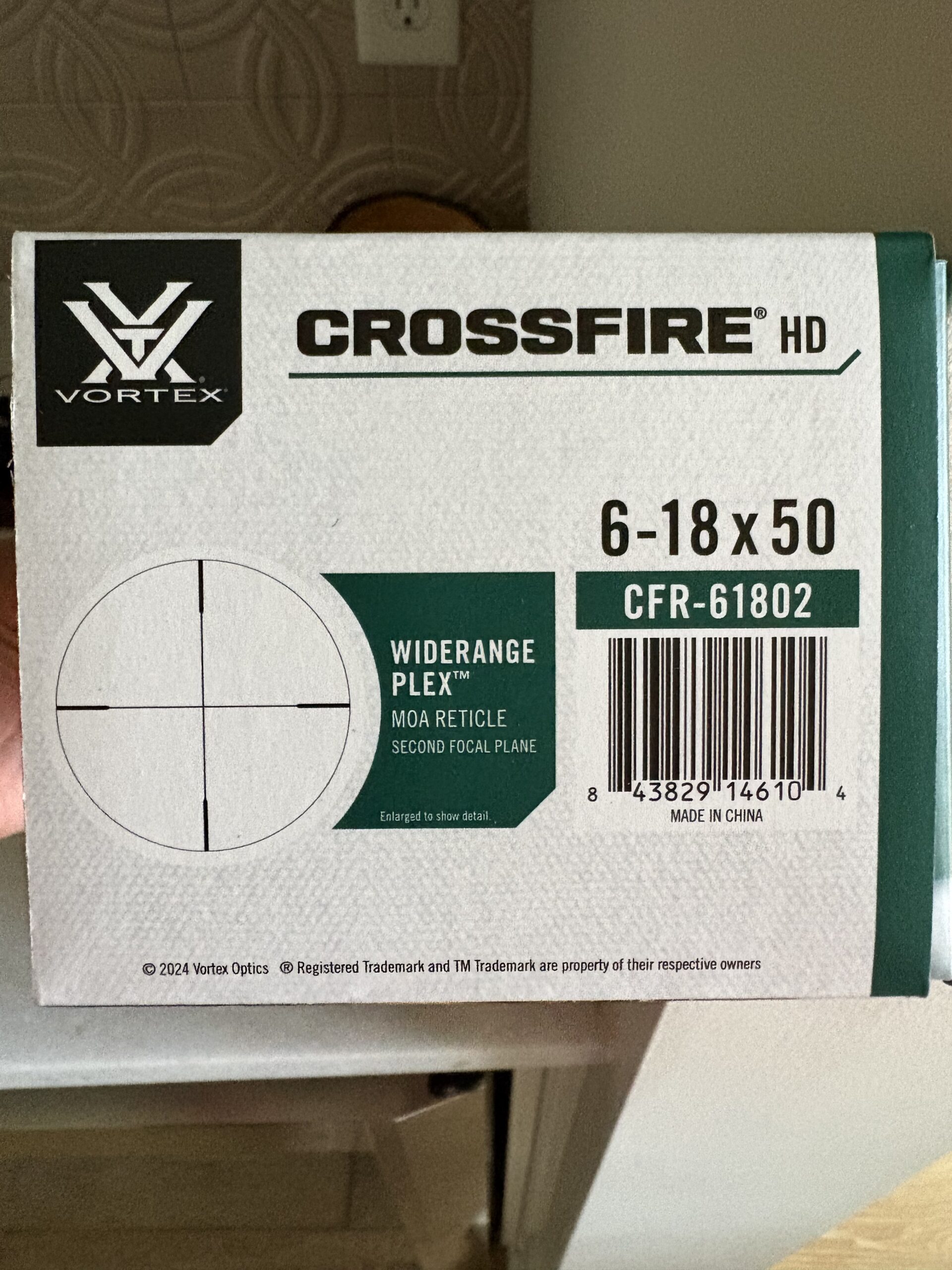 Vortex Crossfire HD 6-18x50mm side focus 30mm tube