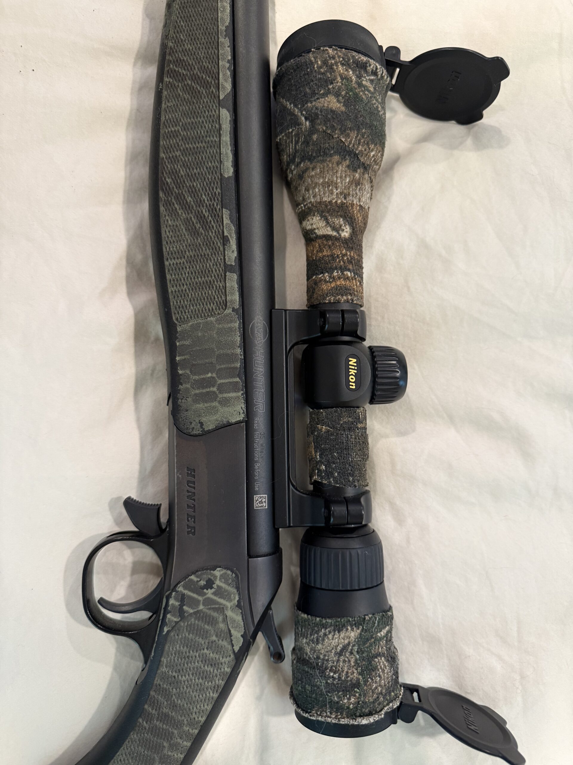 35 Whelen CVA Hunter Camo Nikon scope