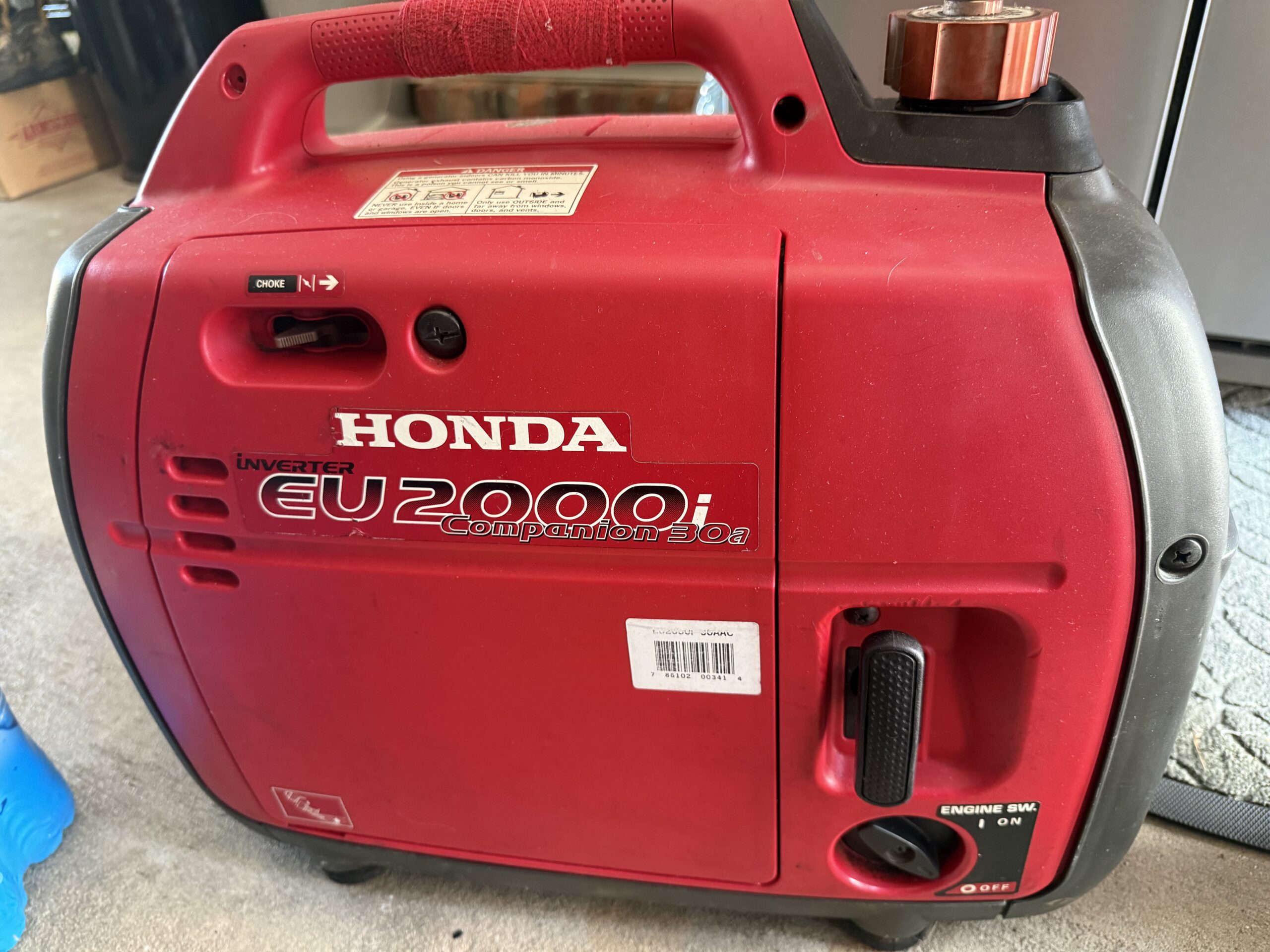 Honda 2000i inverter generator 30amp plug