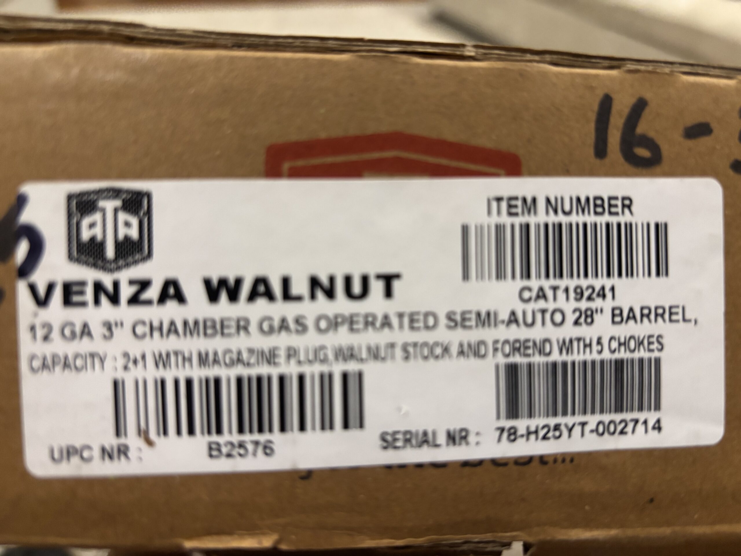 ATA venza walnut 12ga 3” semi automatic