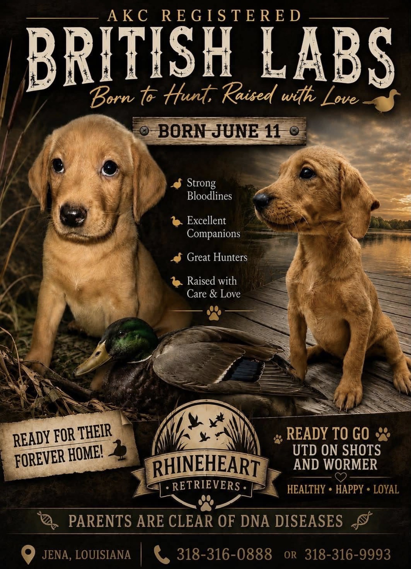 Akc registered british labs